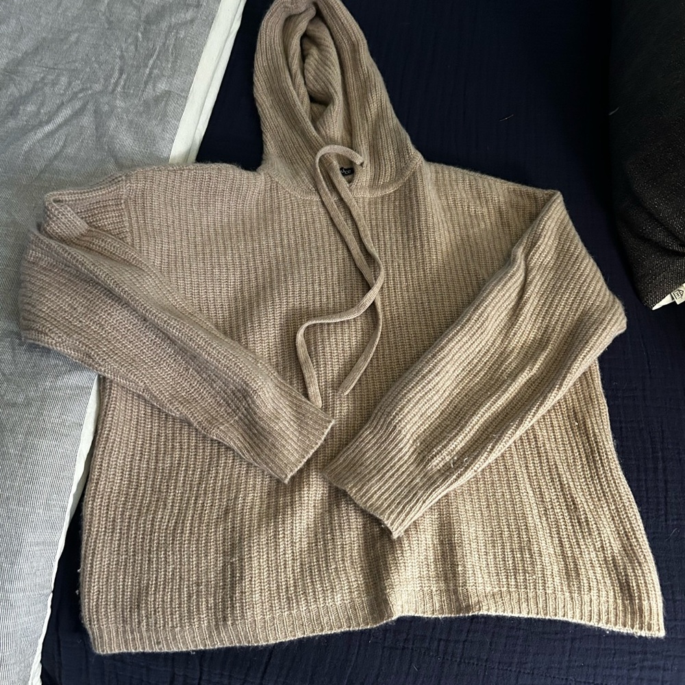 Quince cashmere hooded fisherman sweater